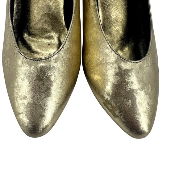 Premiere Collection Carolyn Gold Print Ballroom Dance Shoes Smooth Modern Waltz - Picture 3 of 6